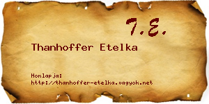 Thanhoffer Etelka névjegykártya